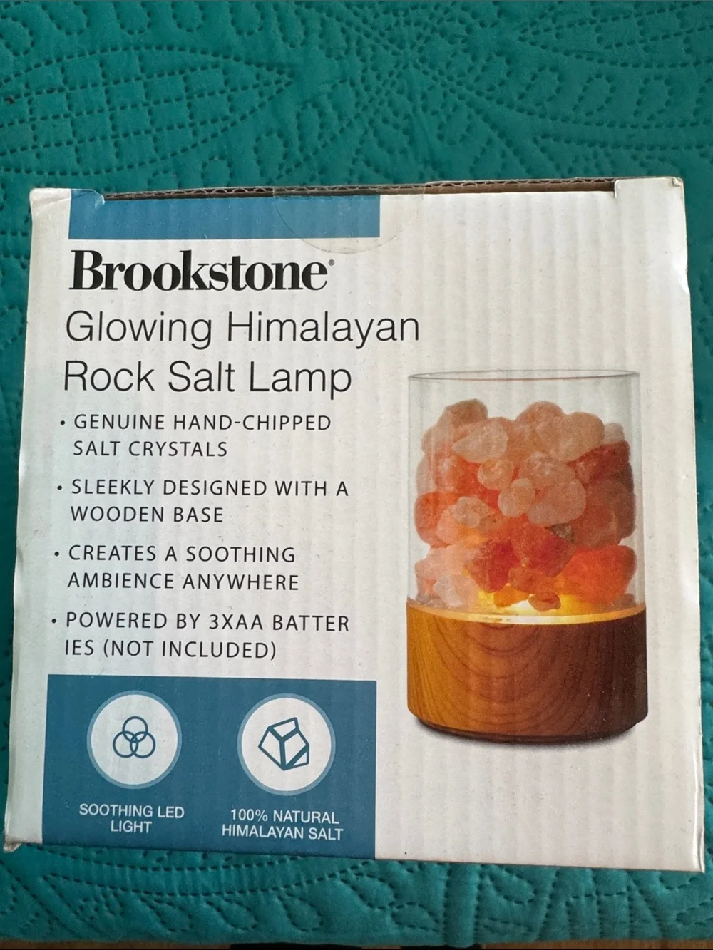 Brookstone Himalayan Salt LED Lamp in Pink and Orange